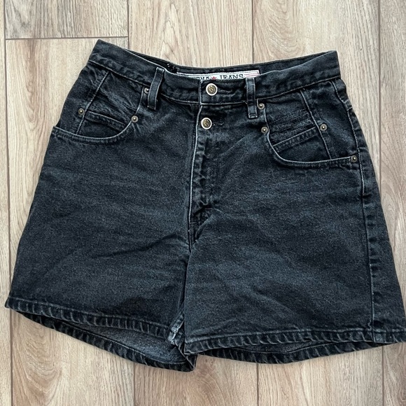 90s Vintage Zena Black High Rise Denim Shorts Women’s 6/8 (Tag 10A) - Picture 1 of 7